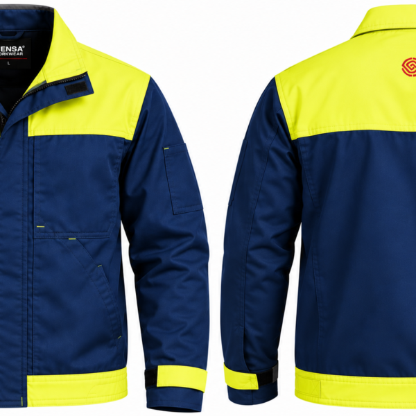 Veste bicolore Jaune/Bleu sans bandes