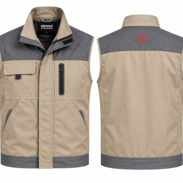 Gilet de travail multipoches Beige Gris